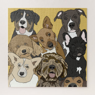 Gruppenportrait Niedliches Dog-Thema Puzzle