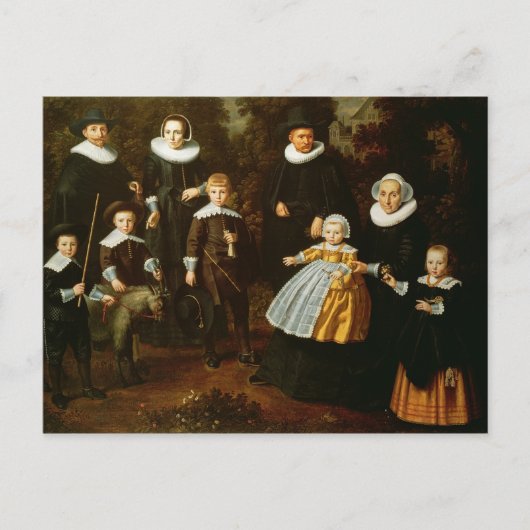 Gruppenportrait von drei Generationen Postkarte (Vorderseite)