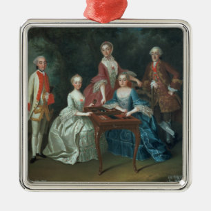 Gruppenporträt des Harrach Familienspielens Silbernes Ornament