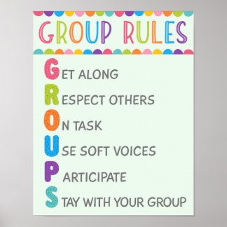 Gruppenrichtlinien für das Klassenzimmer-Verhalten Poster