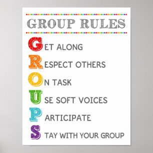 Gruppenrichtlinien für das Klassenzimmer-Verhalten Poster