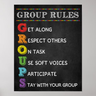 Gruppenrichtlinien für das Klassenzimmer-Verhalten Poster