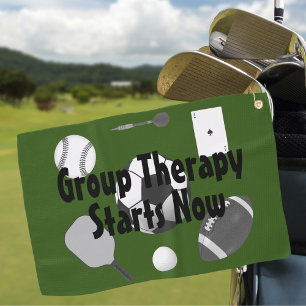 Gruppentherapie beginnt jetzt mit grüner Schwarzty Golfhandtuch