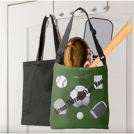 Gruppentherapie beginnt jetzt mit grüner Schwarzty Tragetaschen Mit Langen Trägern