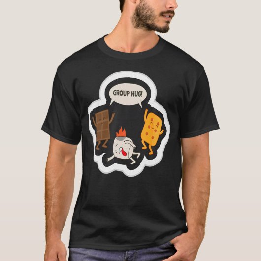 Gruppenumarmung Lustige Smores Schokolade Marshmal T-Shirt (Vorderseite)