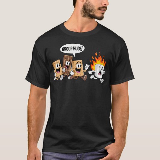 Gruppenumarmung Marshmallow Lagerfeuer Smores Lust T-Shirt (Vorderseite)