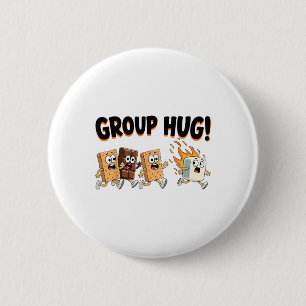 Gruppenumarmung Marshmallow Smore Lustiges Camping Button