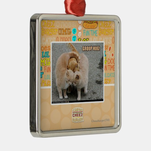 Gruppenumarmung Silbernes Ornament (Rechts)