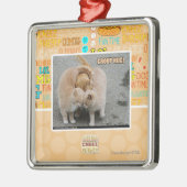 Gruppenumarmung Silbernes Ornament (Links)