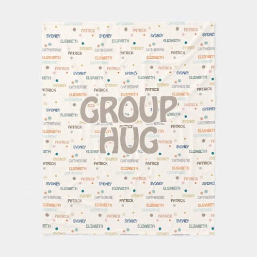 Gruppenumarmung von mehreren 3-4 Namen zum bessere Fleecedecke (Vorderseite)