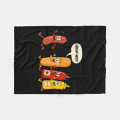 Gruppenumarmung Wurst Brötchen Chup Senf Lustiger Fleecedecke (Vorderseite (Horizontal))