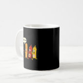 Gruppenumarmung Wurst Brötchen Chup Senf Lustiger  Kaffeetasse (Vorderseite Links)