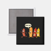 Gruppenumarmung Wurst Brötchen Chup Senf Lustiger Magnet (Vorderseite/Rückseite)