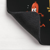 Gruppenumarmung Wurstbrötchen Ketchup Senf lustige Mousepad (Ecke)
