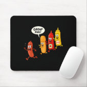 Gruppenumarmung Wurstbrötchen Ketchup Senf lustige Mousepad (Mit Mouse)