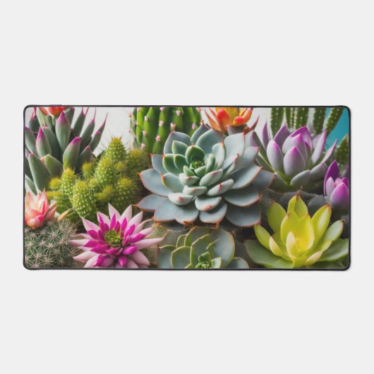Gruppierung von Kakteen und sukkulenten Pflanze Schreibtischunterlage (Vorderseite)