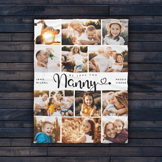 Gruscha Wir Liebe Sie hören Moderne FotoCollage Fleecedecke