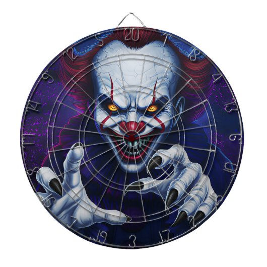 Grusel-Clown-Dartboard Dartscheibe (vorne)
