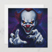 Grusel-Clown-Einladung Einladung (Vorne/Hinten)
