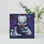 Grusel-Clown-Einladung Einladung (Stehend Vorderseite)