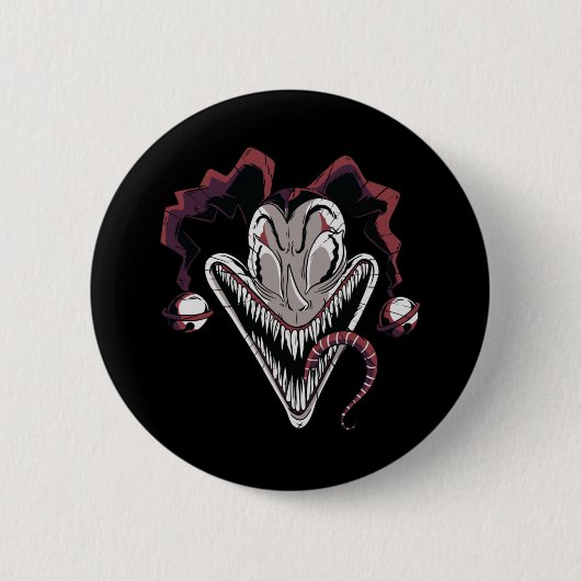 Grusel-Clown-Gesicht Halloween-Design Button (Vorderseite)
