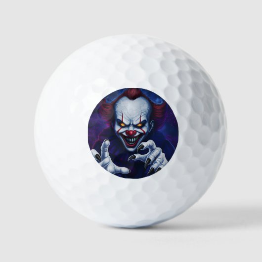 Grusel-Clown-Golfbälle Golfball (Vorderseite)