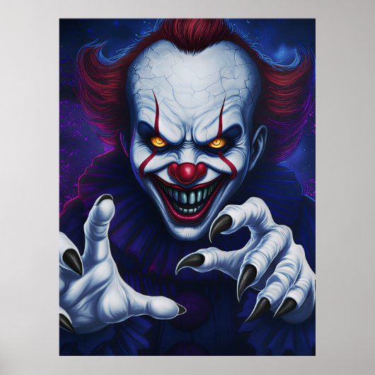 Grusel-Clown-Plakat Poster (Vorne)