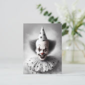 Grusel-Clown-Porträt im modernen Stil  Postkarte (Stehend Vorderseite)