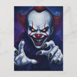 Grusel-Clown-Postkarte Postkarte