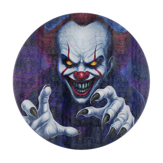 Grusel-Clown-Schneidbrett Schneidebrett (Vorderseite)