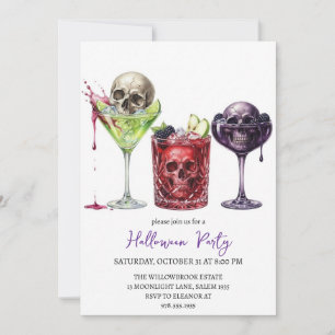 Grusel- Cocktailparty Halloween Einladung