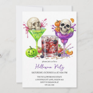 Grusel- Cocktailparty Halloween Einladung