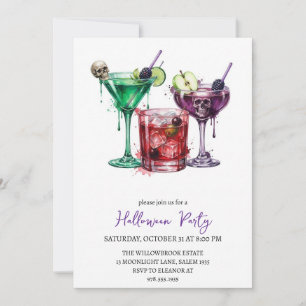 Grusel- Cocktailparty Halloween Einladung