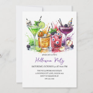 Grusel- Cocktailparty Halloween Einladung