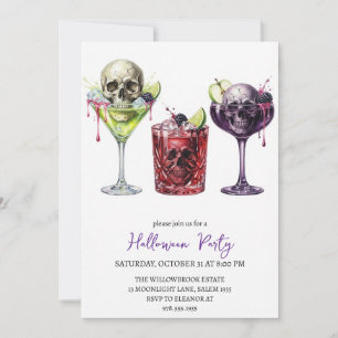 Grusel- Cocktailparty Halloween Einladung