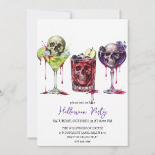 Grusel- Cocktailparty Halloween Einladung