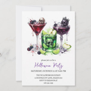 Grusel- Cocktailparty Halloween Einladung