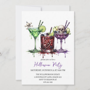 Grusel- Cocktailparty Halloween Einladung