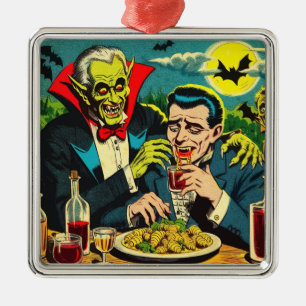 Grusel-Comics mit Vampir-Motiven aus vergangenen T Ornament Aus Metall