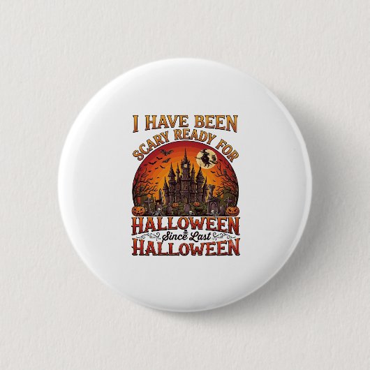 Grusel Fertig Halloween Verzaubertes Schloss Hexe Button (Vorderseite)