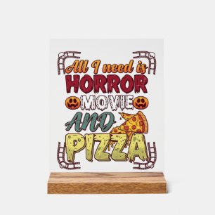 Grusel-Film-Pizza-Halloween-Kürbis-Totenkopf-Schei Acrylschild