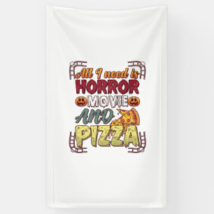 Grusel-Film-Pizza-Halloween-Kürbis-Totenkopf-Schei Banner