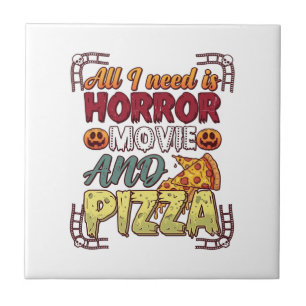 Grusel-Film-Pizza-Halloween-Kürbis-Totenkopf-Schei Fliese