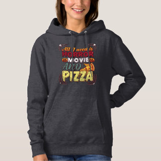 Grusel-Film-Pizza-Halloween-Kürbis-Totenkopf-Schei Hoodie