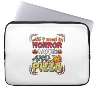 Grusel-Film-Pizza-Halloween-Kürbis-Totenkopf-Schei Laptopschutzhülle