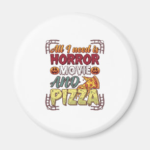 Grusel-Film-Pizza-Halloween-Kürbis-Totenkopf-Schei Magnet