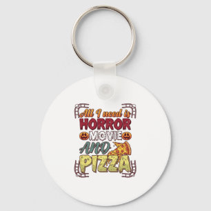 Grusel-Film-Pizza-Halloween-Kürbis-Totenkopf-Schei Schlüsselanhänger