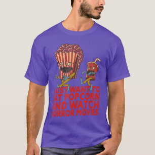 Grusel-Filme Popcorn Zitat Halloween lustig T-Shirt