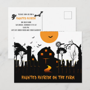 Grusel-Halloween auf dem Bauernhof Postkarte