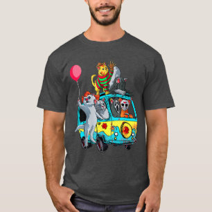 Grusel Halloween Gruselige Filmfigur Lustige Katze T-Shirt